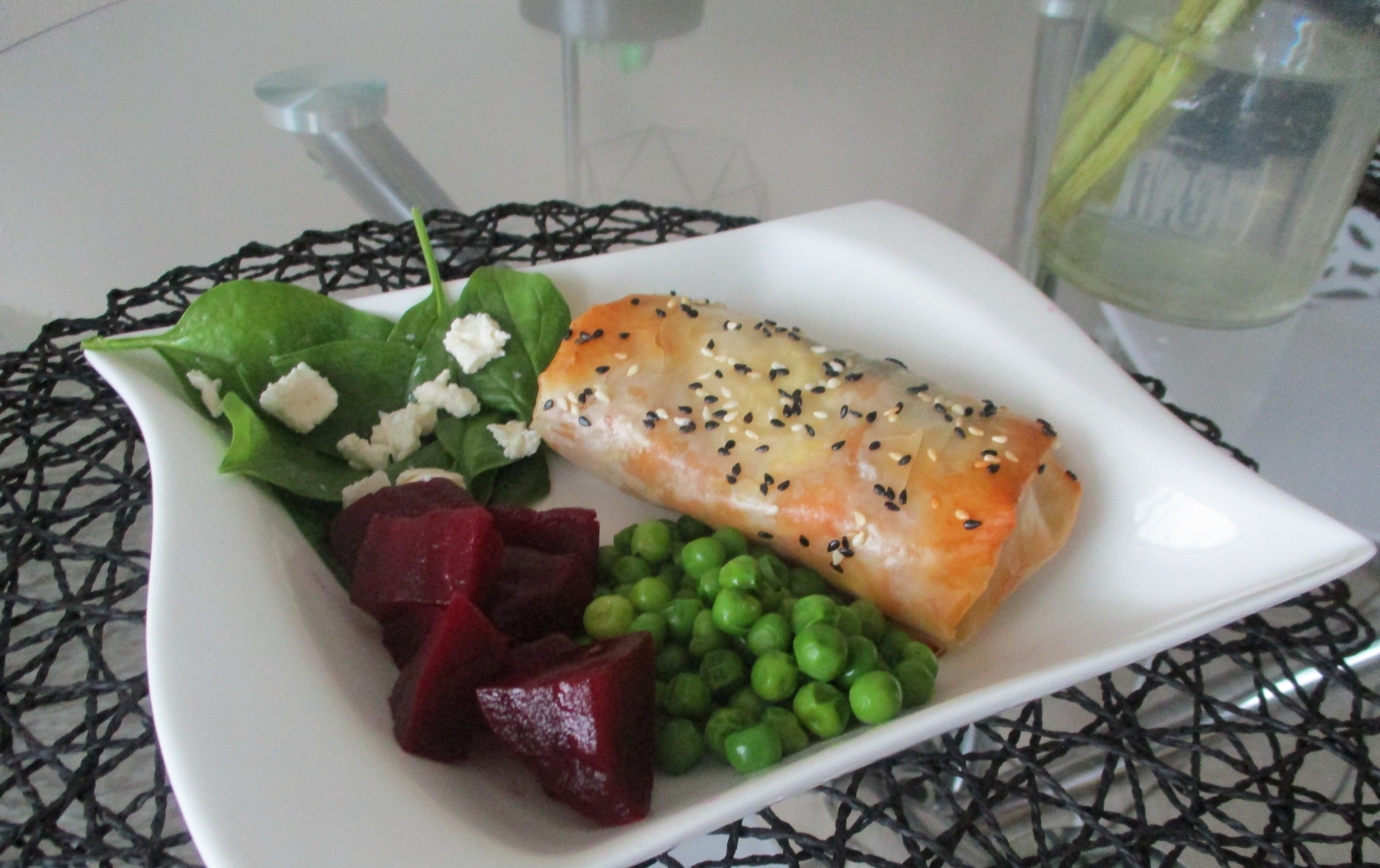 Butternut and creamy spinach Phyllo